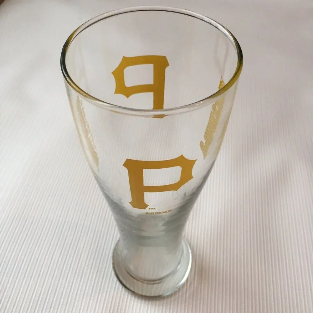 Pittsburgh Pirates Baseball Beer Glass P Logo Drinking Mug Tall Cup Collectible